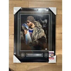 Chris Long Autograph Signed Eagles Super Bowl LII Trophy 16x20 Photo Framed JSA